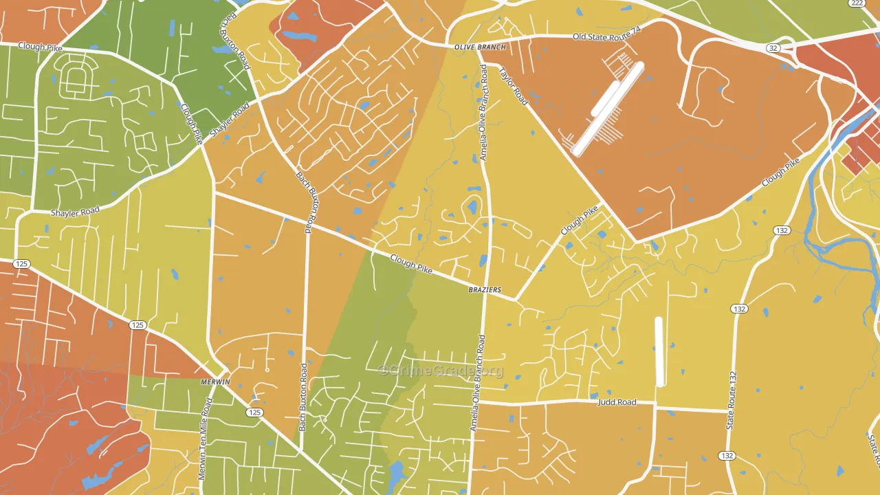 Olive Branch, OH Map of Theft Rates