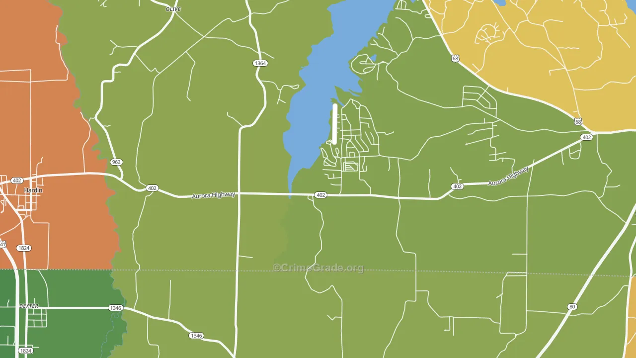 Olive, KY Map of Theft Rates