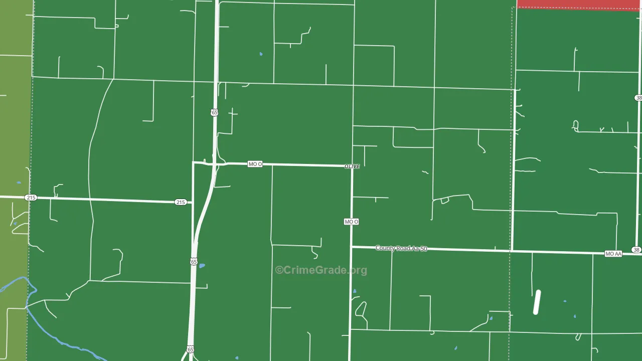 Olive, MO Map of Theft Rates