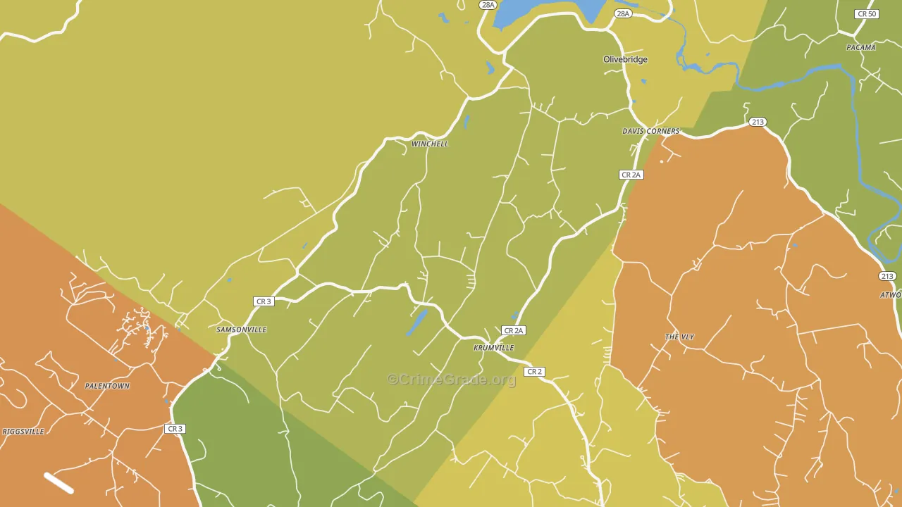 Olivebridge, NY Map of Theft Rates