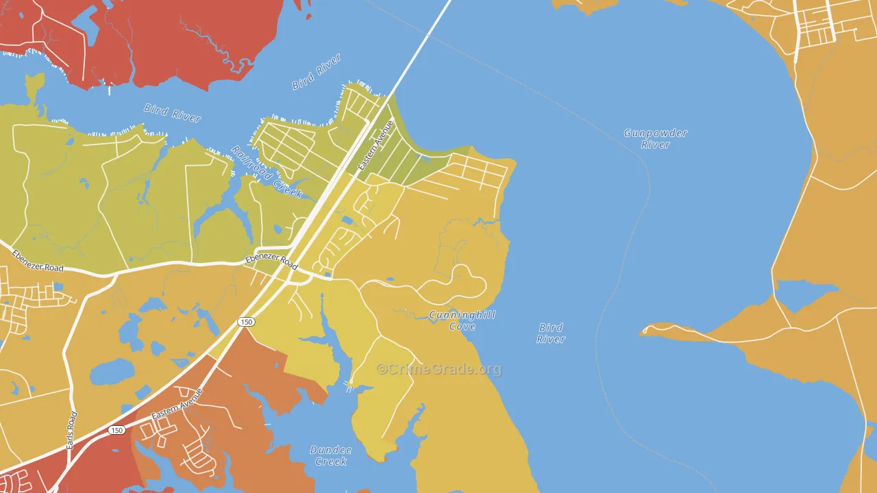Oliver Beach, MD Map of Theft Rates