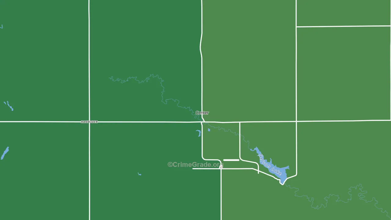 Oliver County, ND Map of Theft Rates