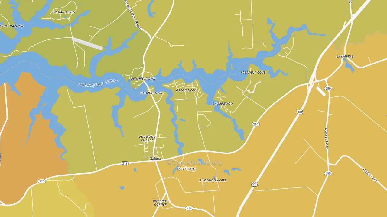 Olivet Hill, MD Map of Theft Rates
