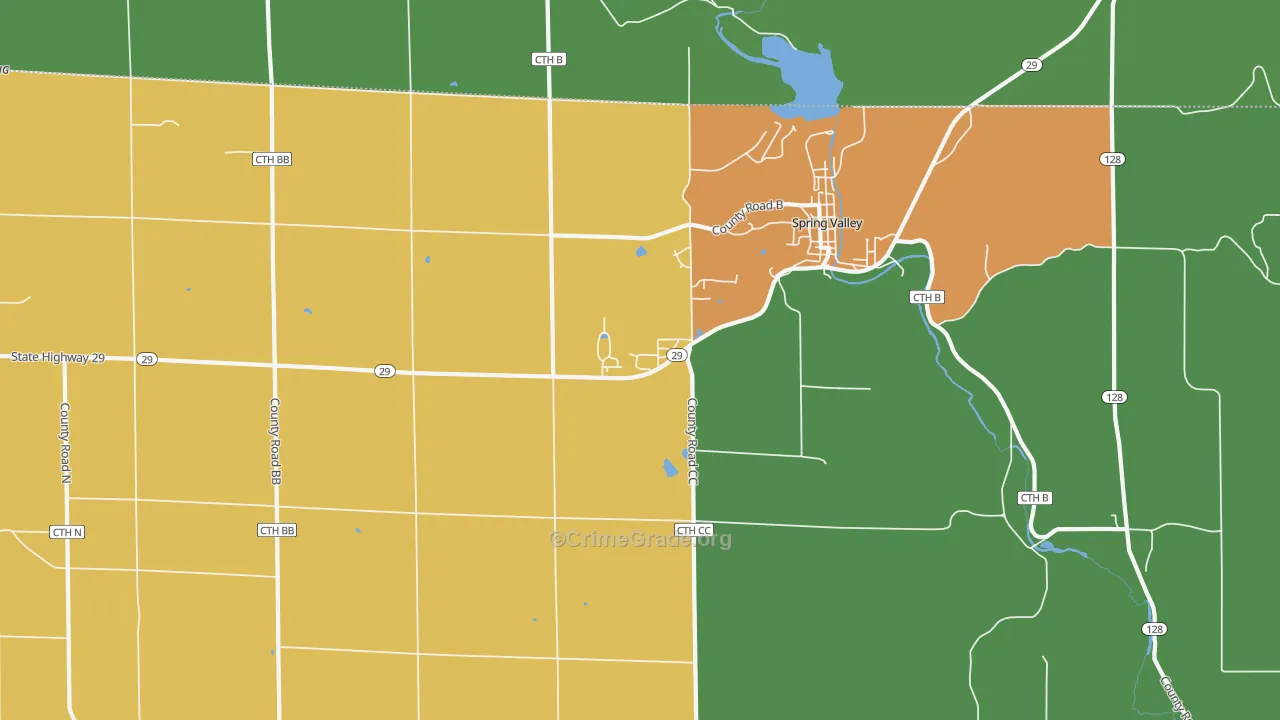 Olivet, WI Map of Theft Rates