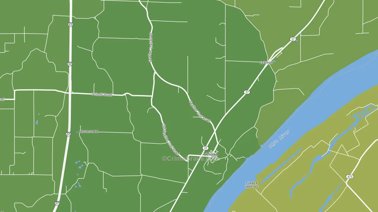 Olmsted, IL Map of Theft Rates