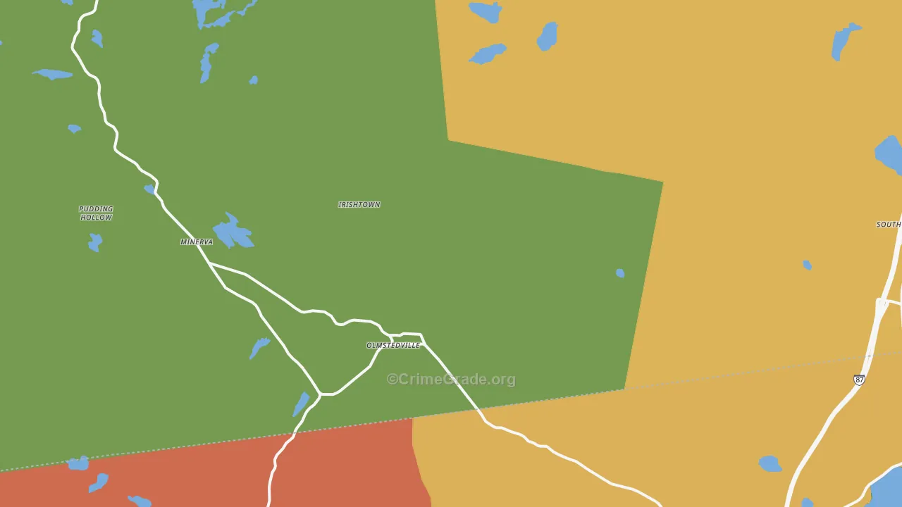 Olmstedville, NY Map of Theft Rates