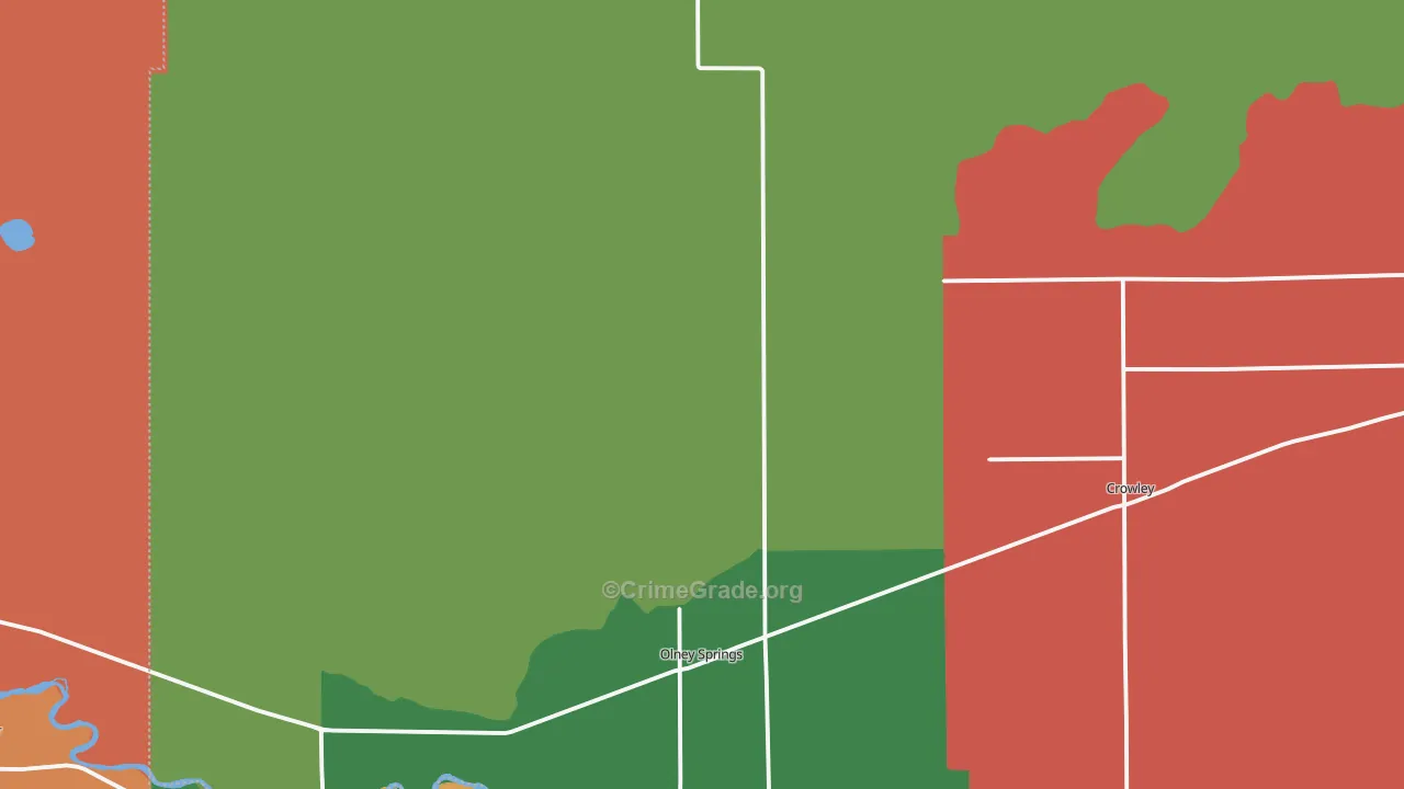Olney Springs, CO Map of Theft Rates