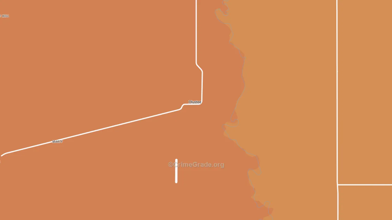 Olustee, OK Map of Theft Rates