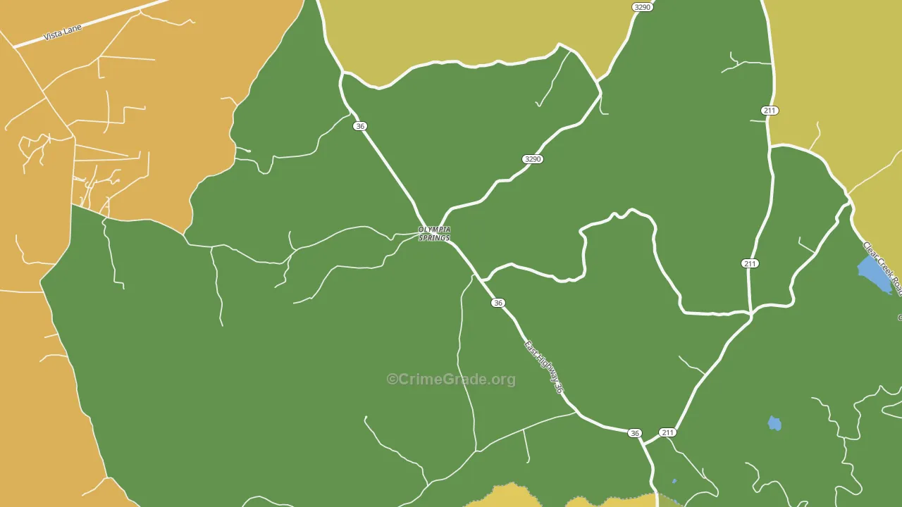 Olympia Springs, KY Map of Theft Rates