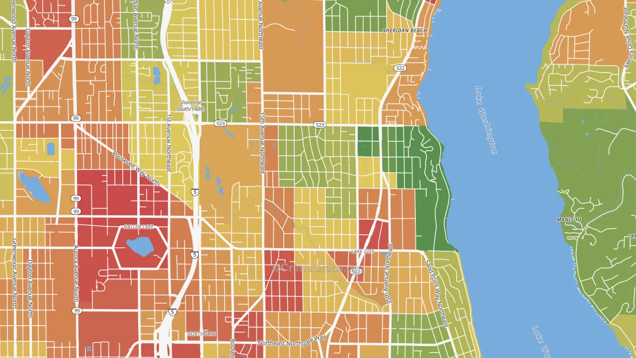 Olympic Hills, Seattle, WA Map of Theft Rates