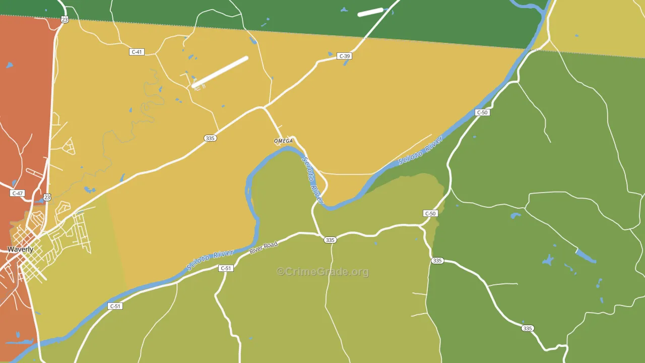 Omega, OH Map of Theft Rates