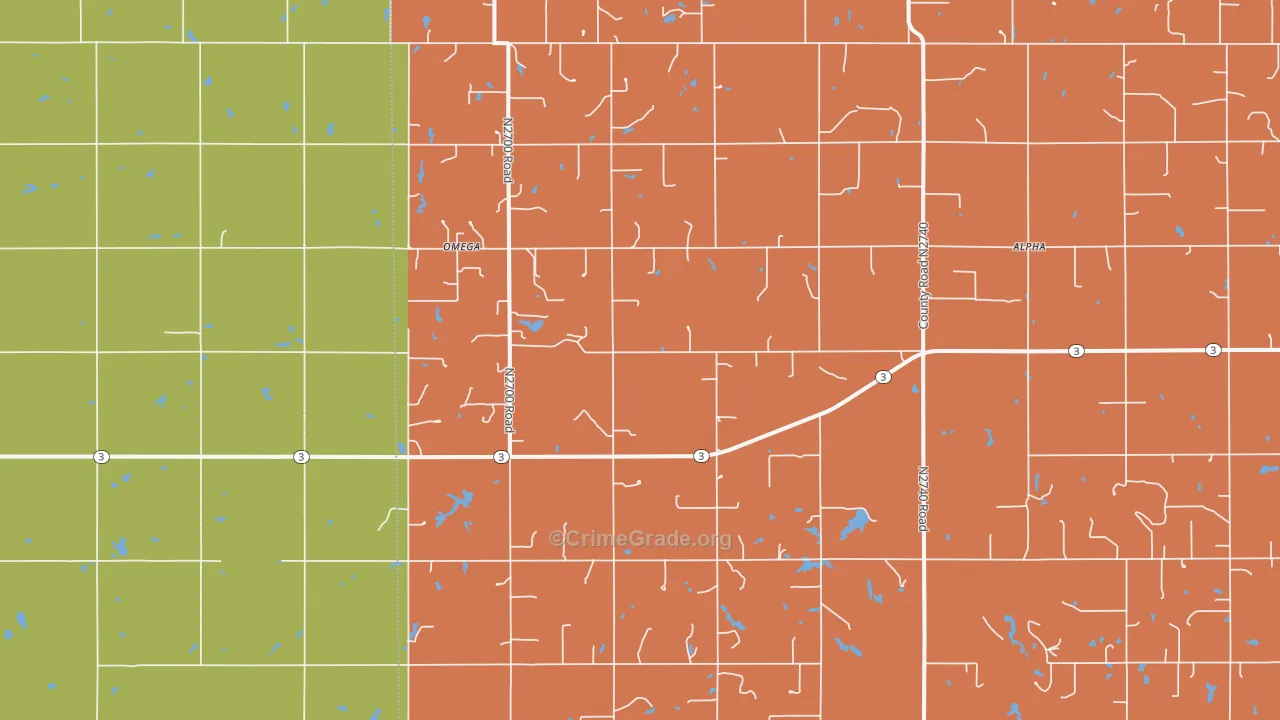 Omega, OK Map of Theft Rates