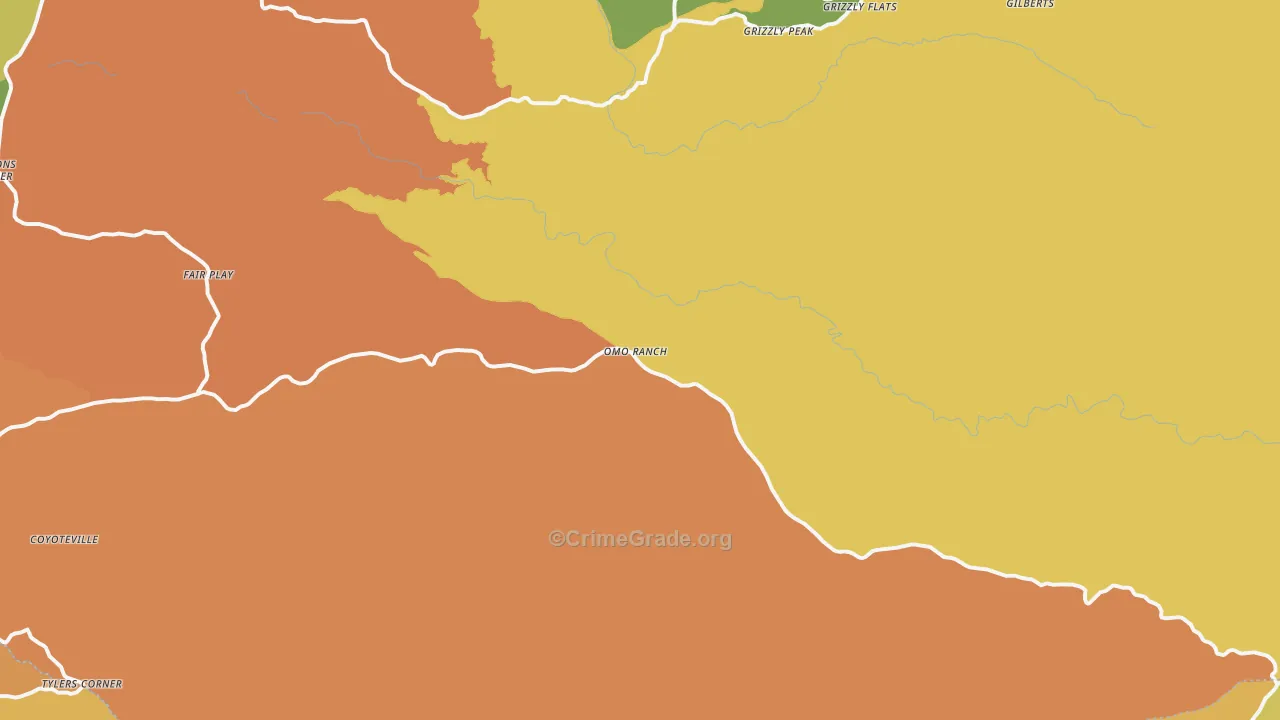 Omo Ranch, CA Map of Theft Rates