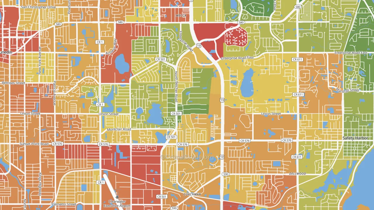 On Top of The World, Clearwater, FL Map of Theft Rates