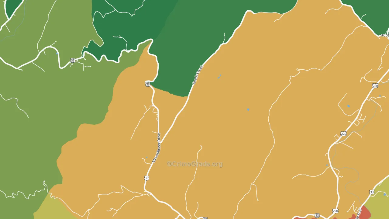 Onego, WV Map of Theft Rates