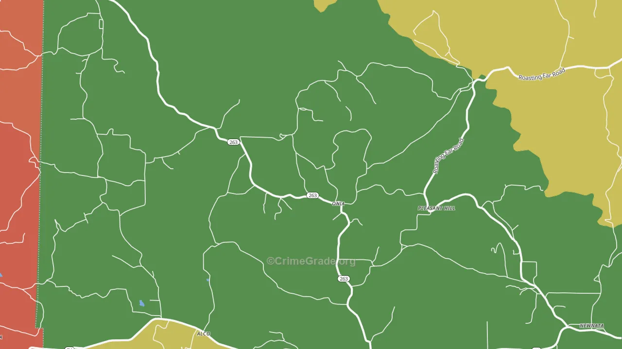 Onia, AR Map of Theft Rates