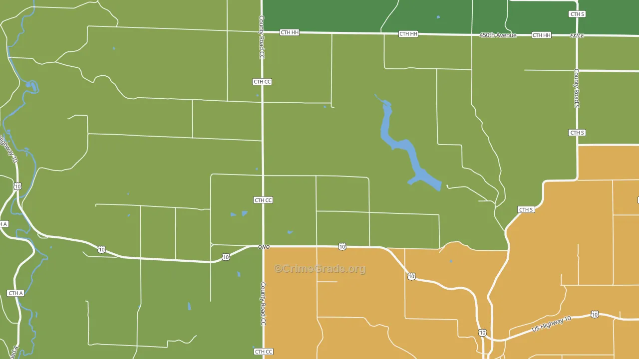 Ono, WI Map of Theft Rates
