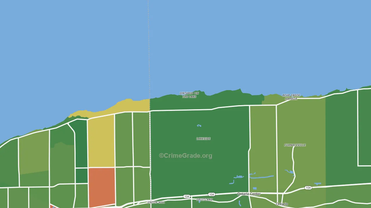 Ontario on the Lake, NY Map of Theft Rates
