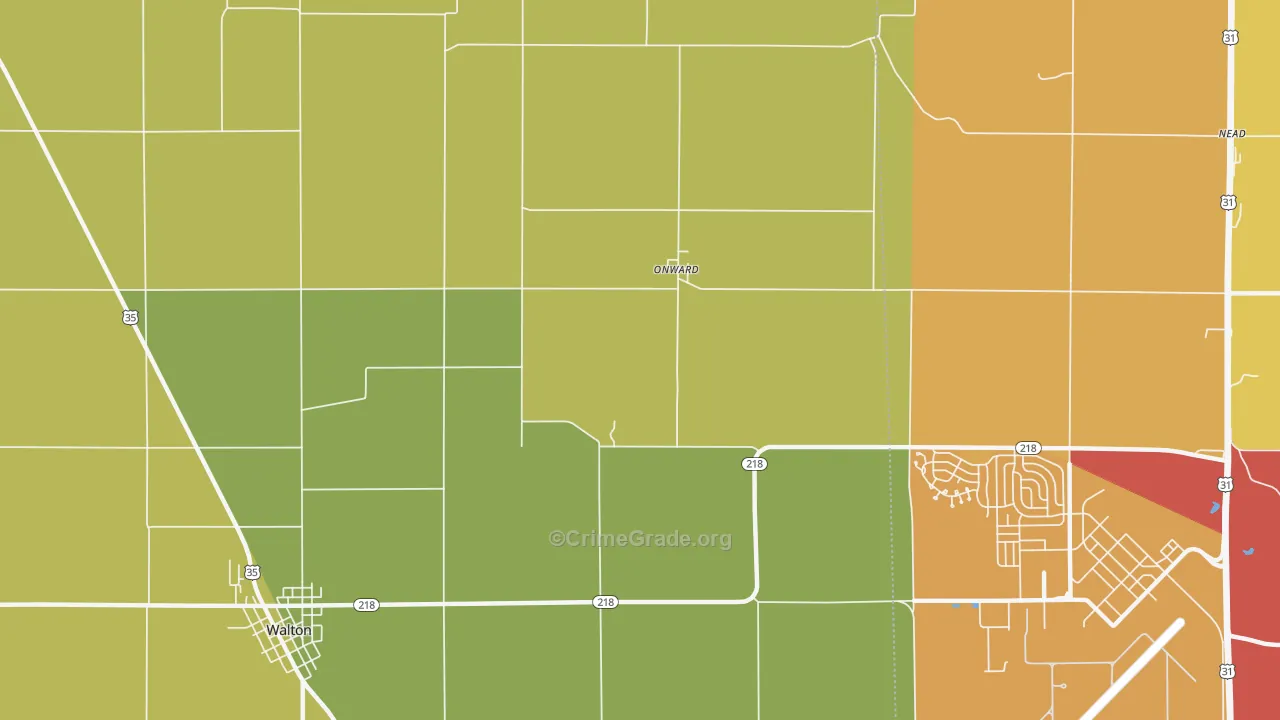 Onward, IN Map of Theft Rates