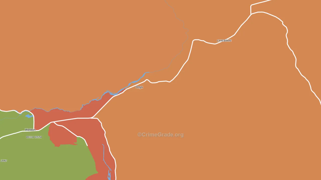 Onyx, CA Map of Theft Rates