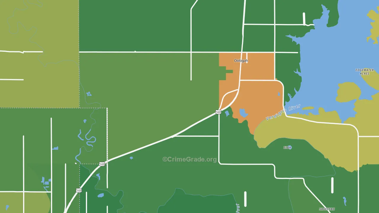 Oologah, OK Map of Theft Rates
