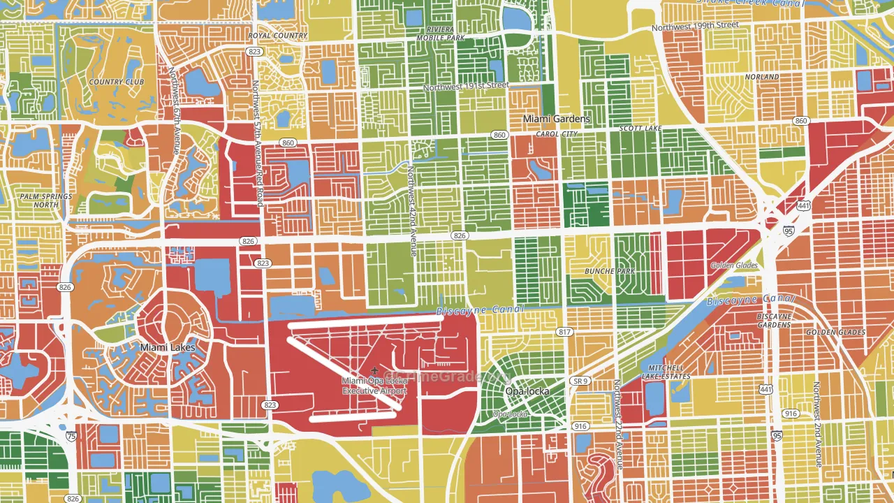 Opa-Locka, FL Map of Theft Rates