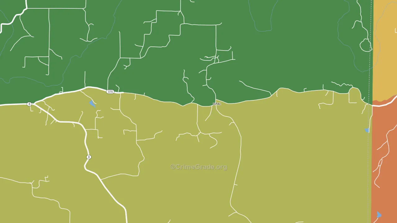 Opal, AR Map of Theft Rates