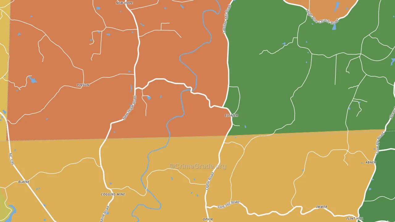 Ophir, NC Map of Theft Rates