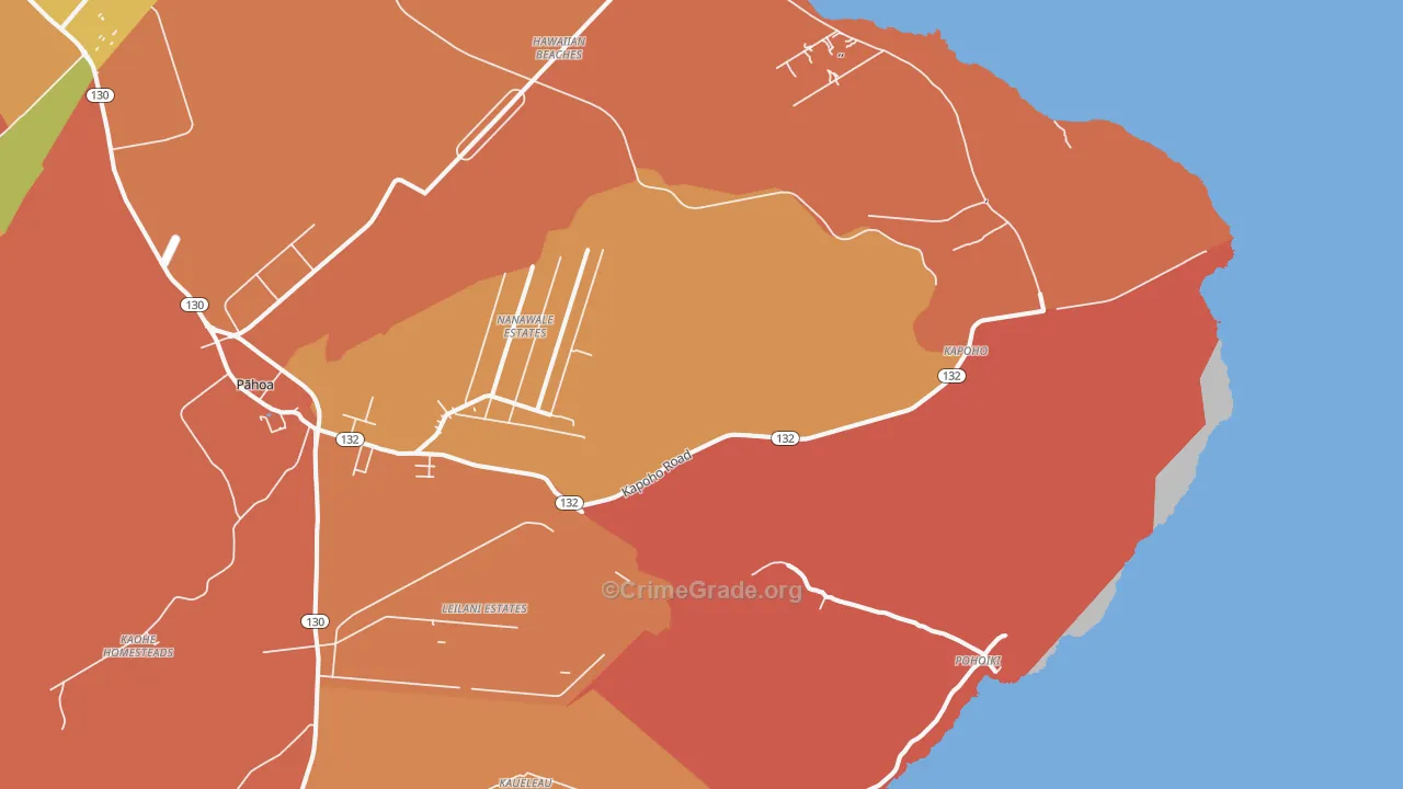 Opihikao, HI Map of Theft Rates
