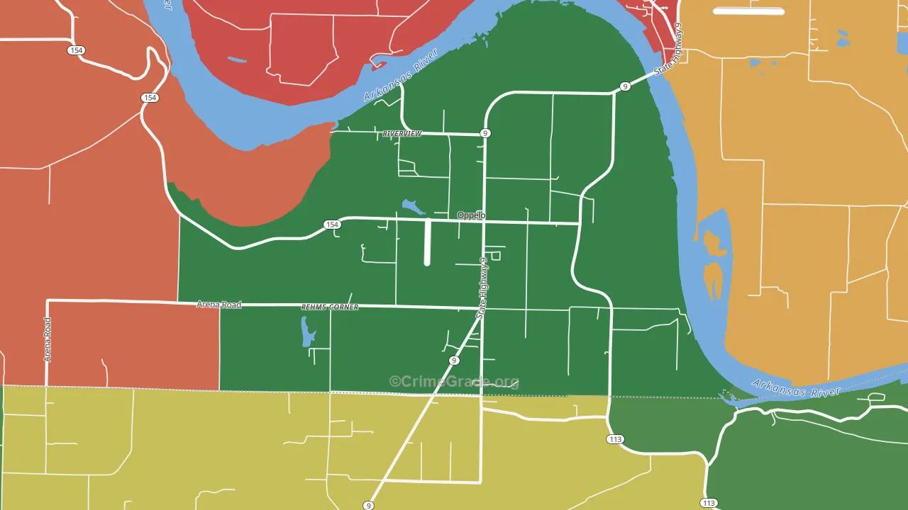 Oppelo, AR Map of Theft Rates