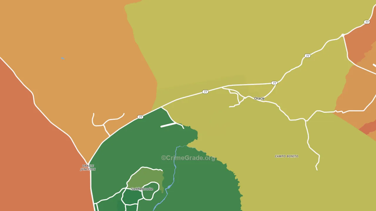 Oracle, AZ Map of Theft Rates