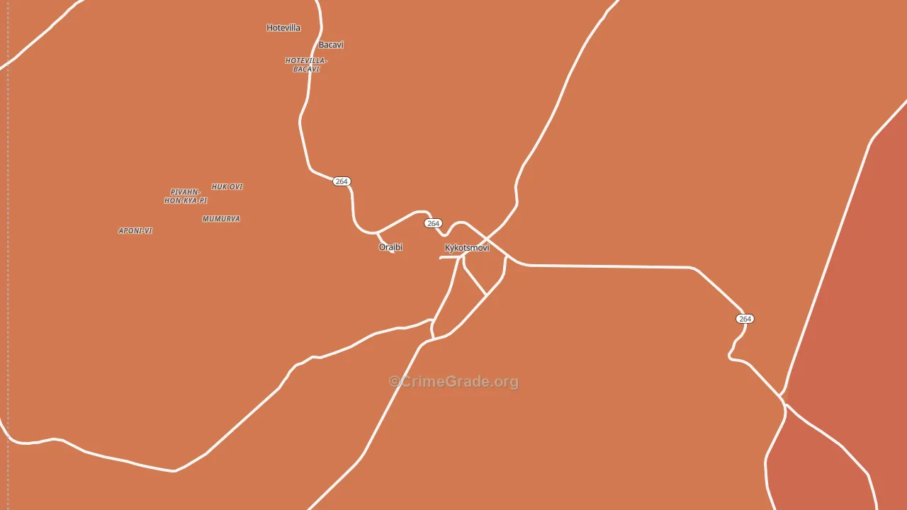 Oraibi, AZ Map of Theft Rates
