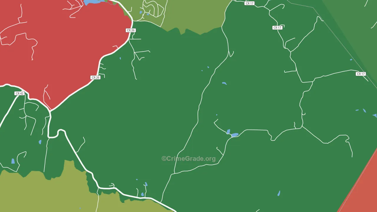 Oral Lake, WV Map of Theft Rates