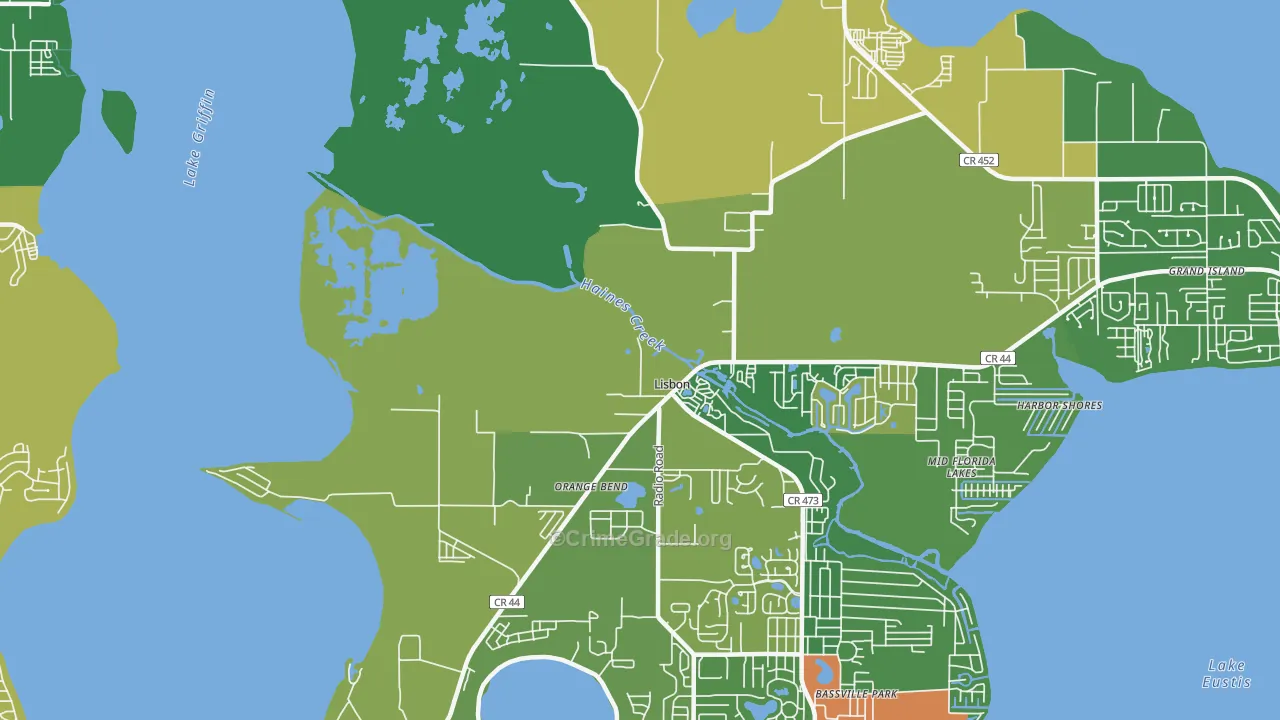 Orange Bend, FL Map of Theft Rates