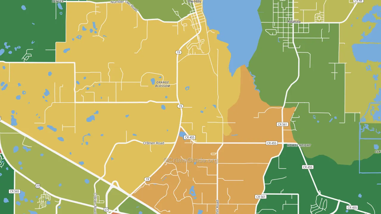 Orange Blossom, FL Map of Theft Rates