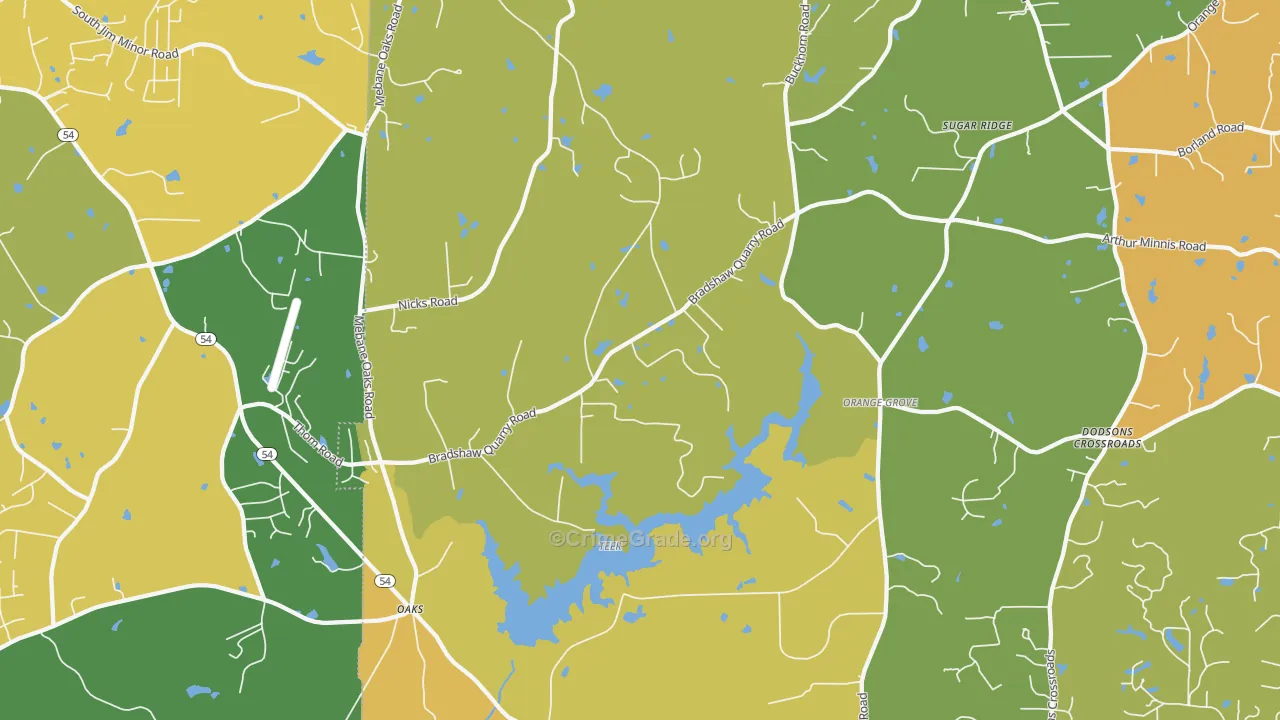 Orange Grove, NC Map of Theft Rates