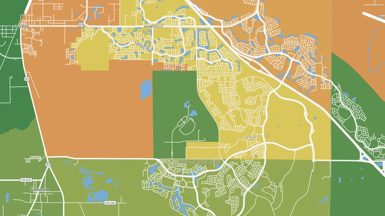 Orange Home, FL Map of Theft Rates