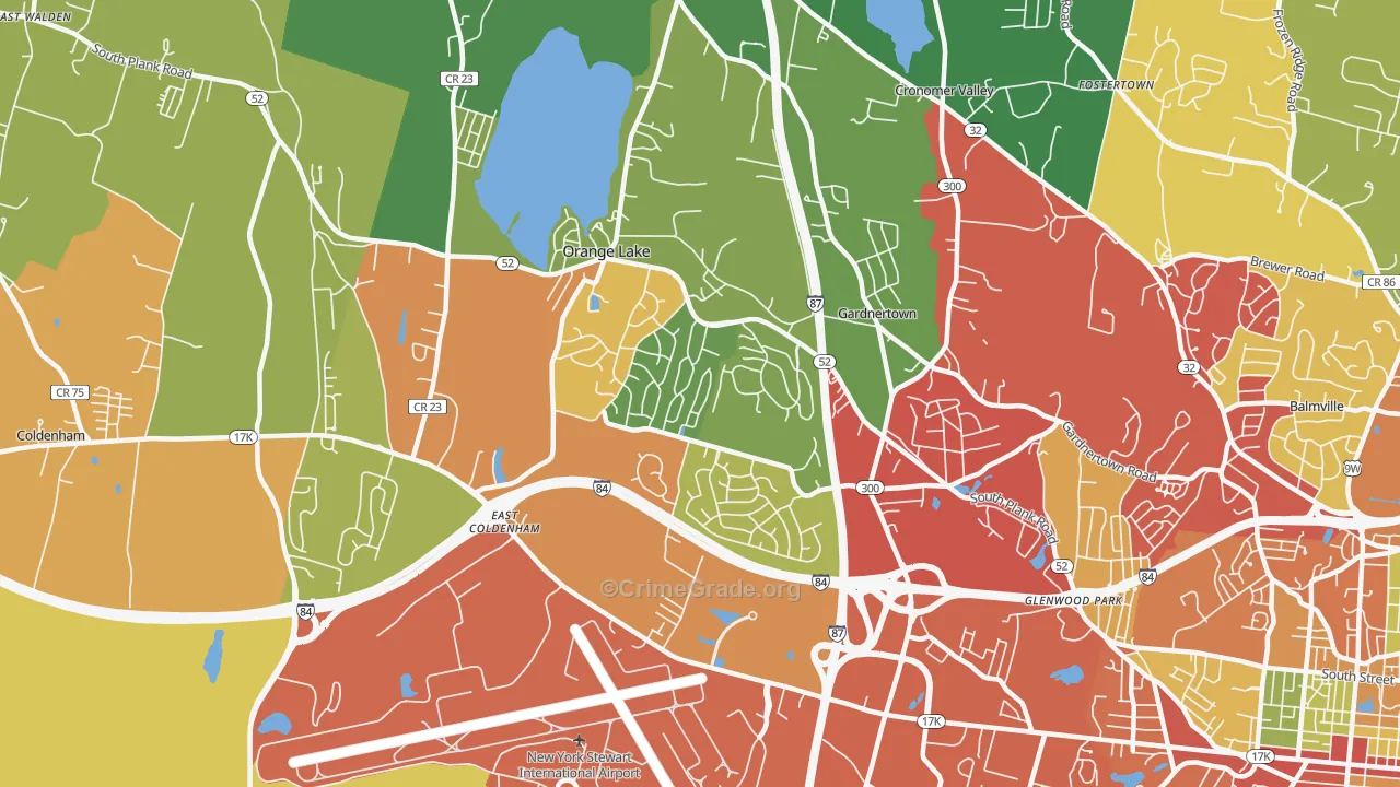 Orange Lake, NY Map of Theft Rates