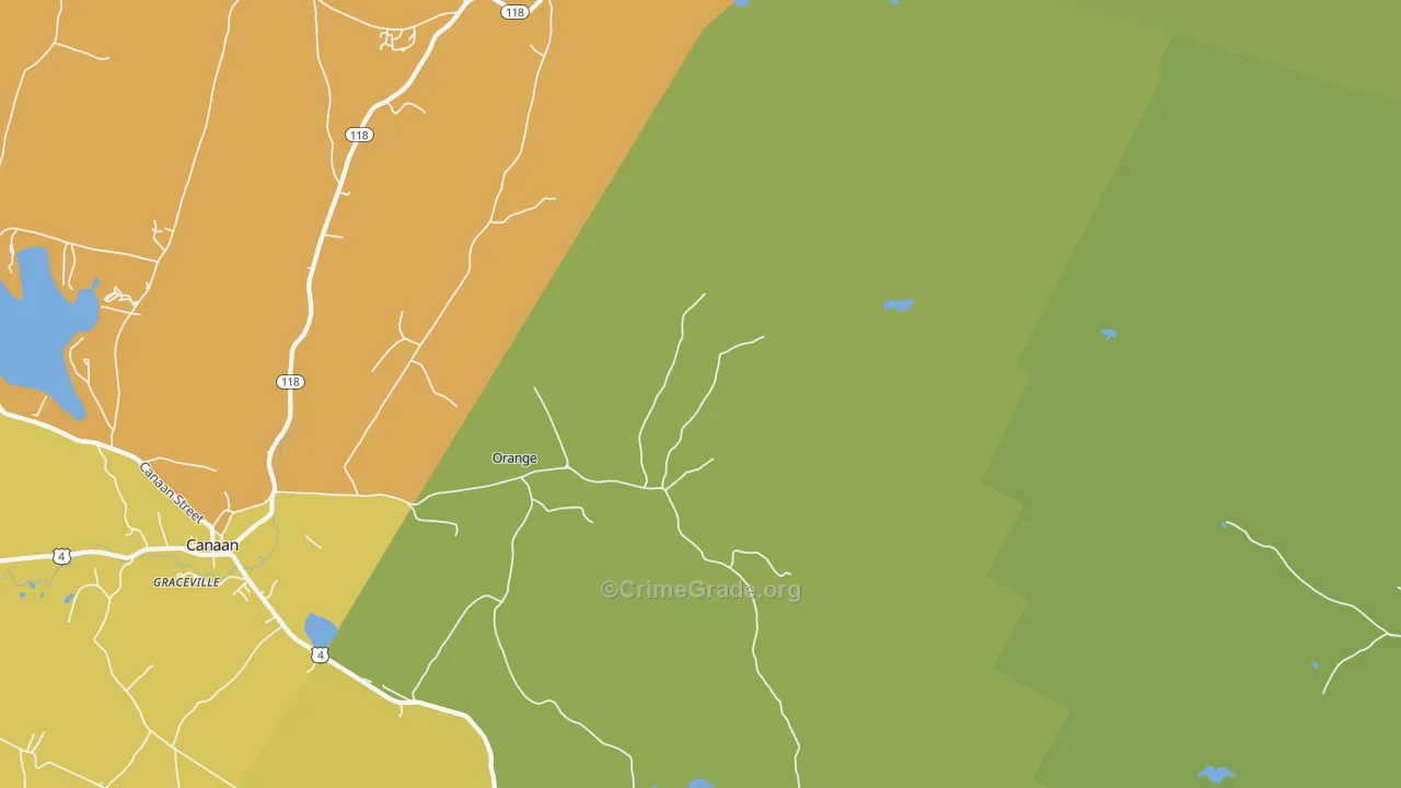 Orange, NH Map of Theft Rates