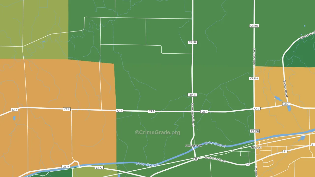 Orangeport, NY Map of Theft Rates