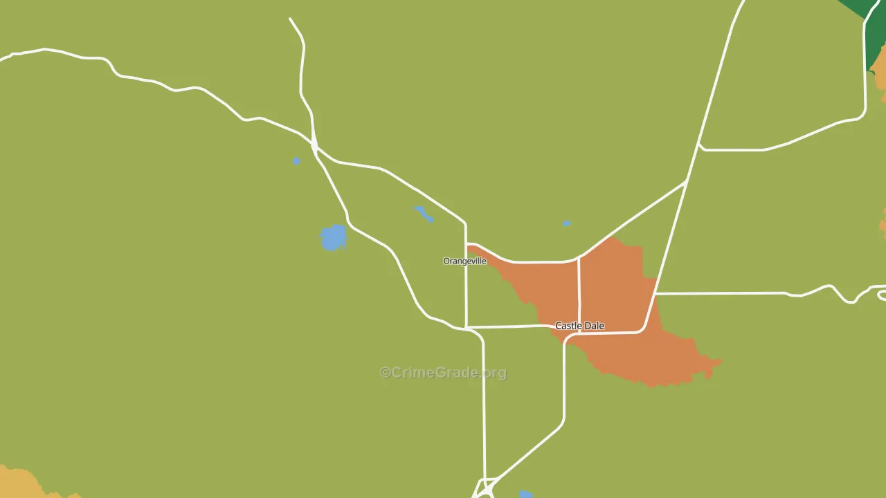 Orangeville, UT Map of Theft Rates