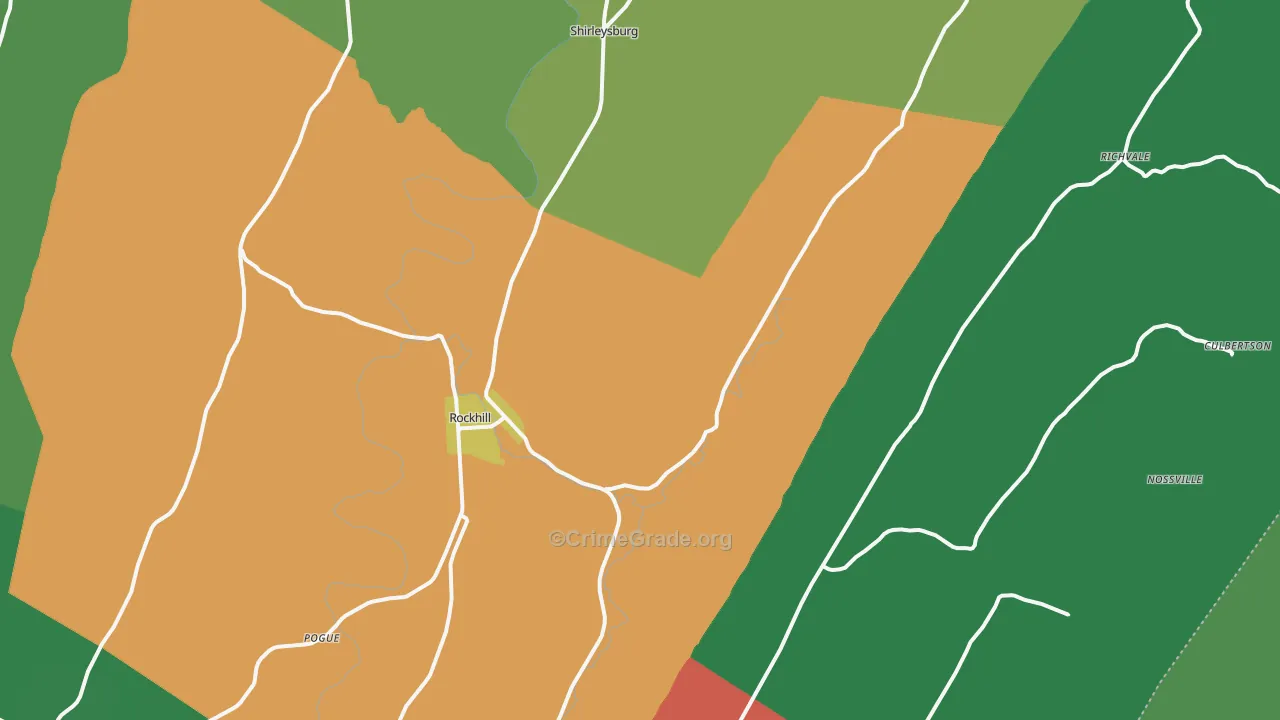 Orbisonia, PA Map of Theft Rates
