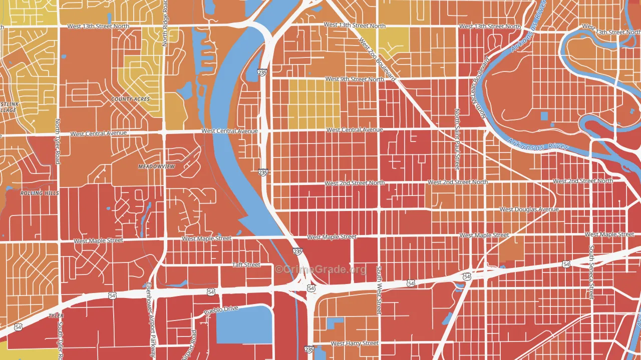 Orchard Breeze, Wichita, KS Map of Theft Rates