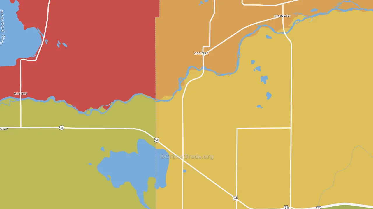 Orchard, CO Map of Theft Rates