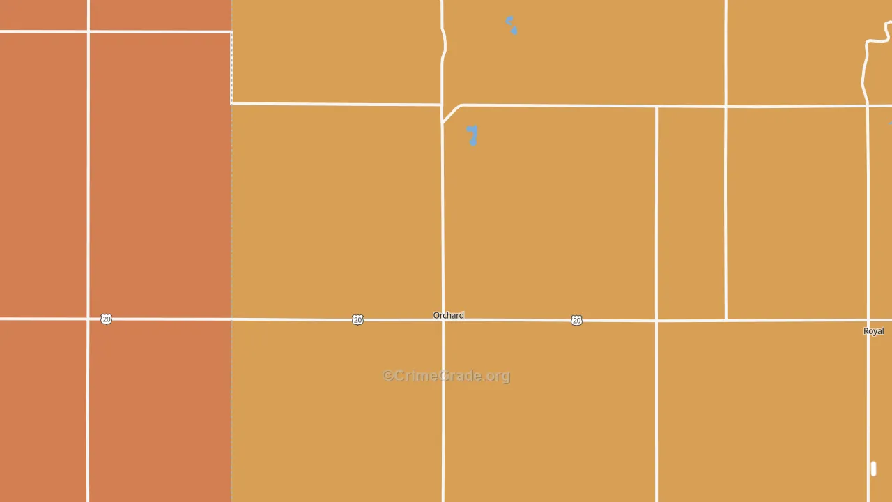 Orchard, NE Map of Theft Rates