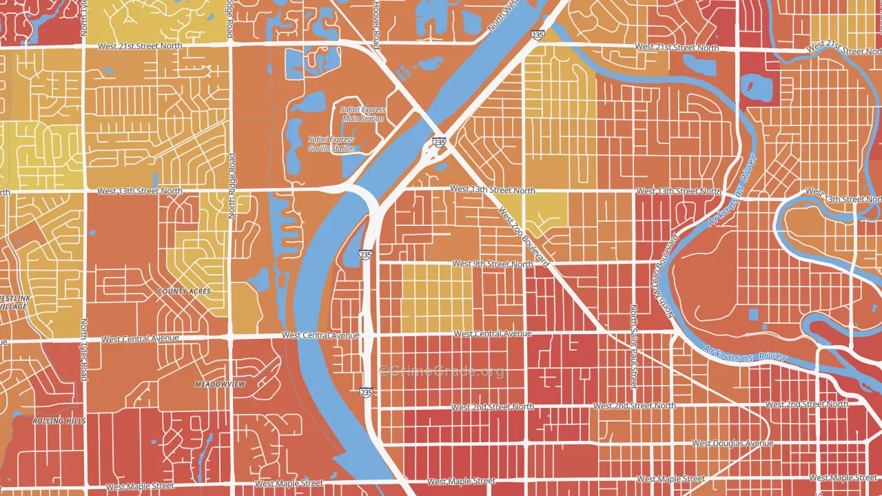 Orchard Park, Wichita, KS Map of Theft Rates