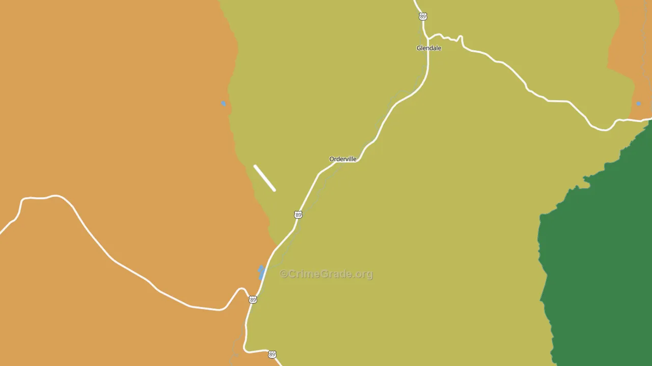 Orderville, UT Map of Theft Rates
