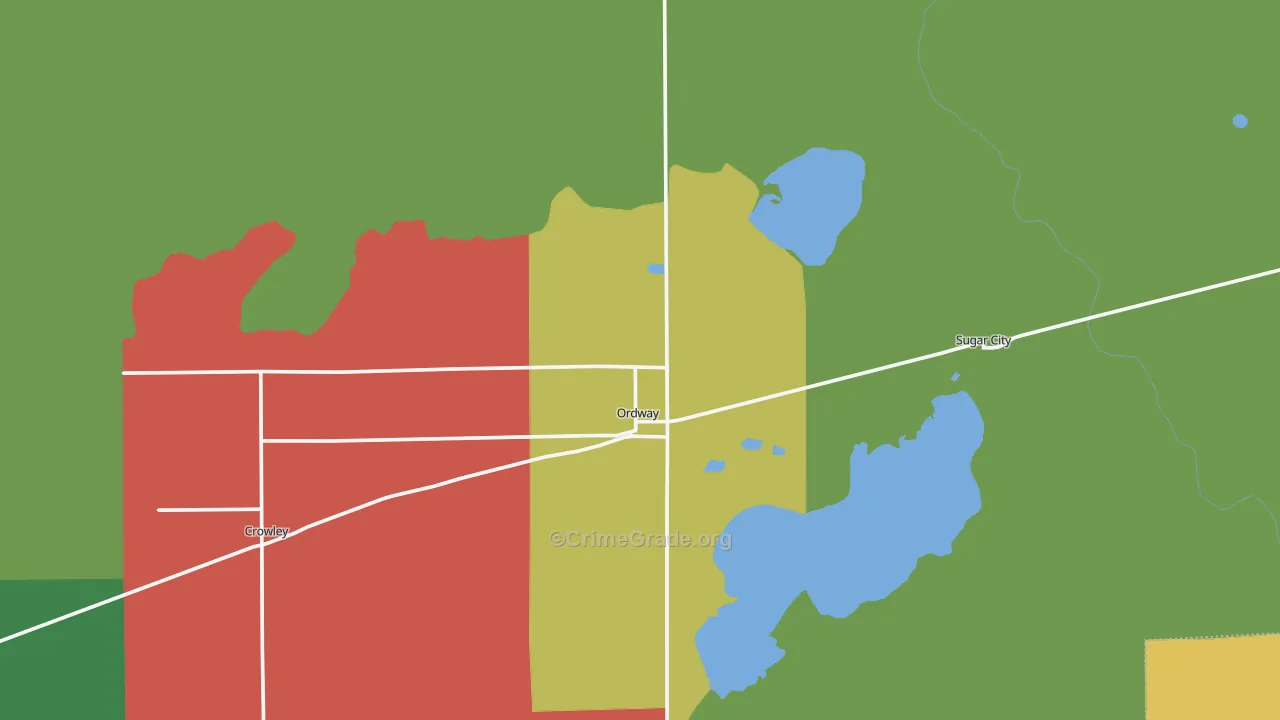 Ordway, CO Map of Theft Rates