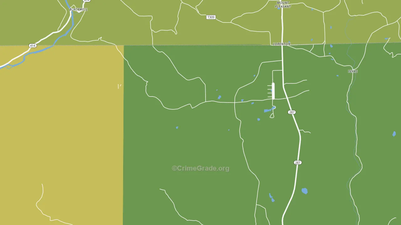Oregon Hill, PA Map of Theft Rates