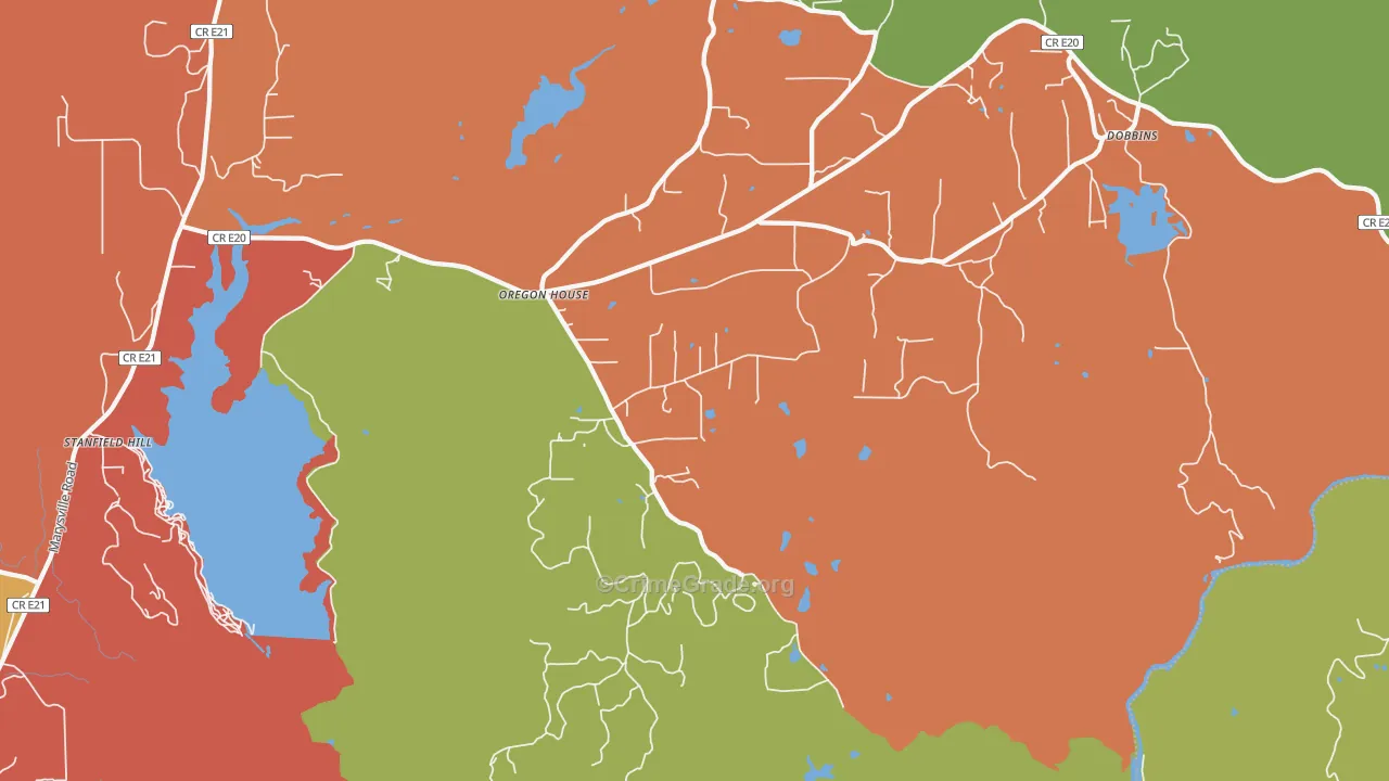 Oregon House, CA Map of Theft Rates